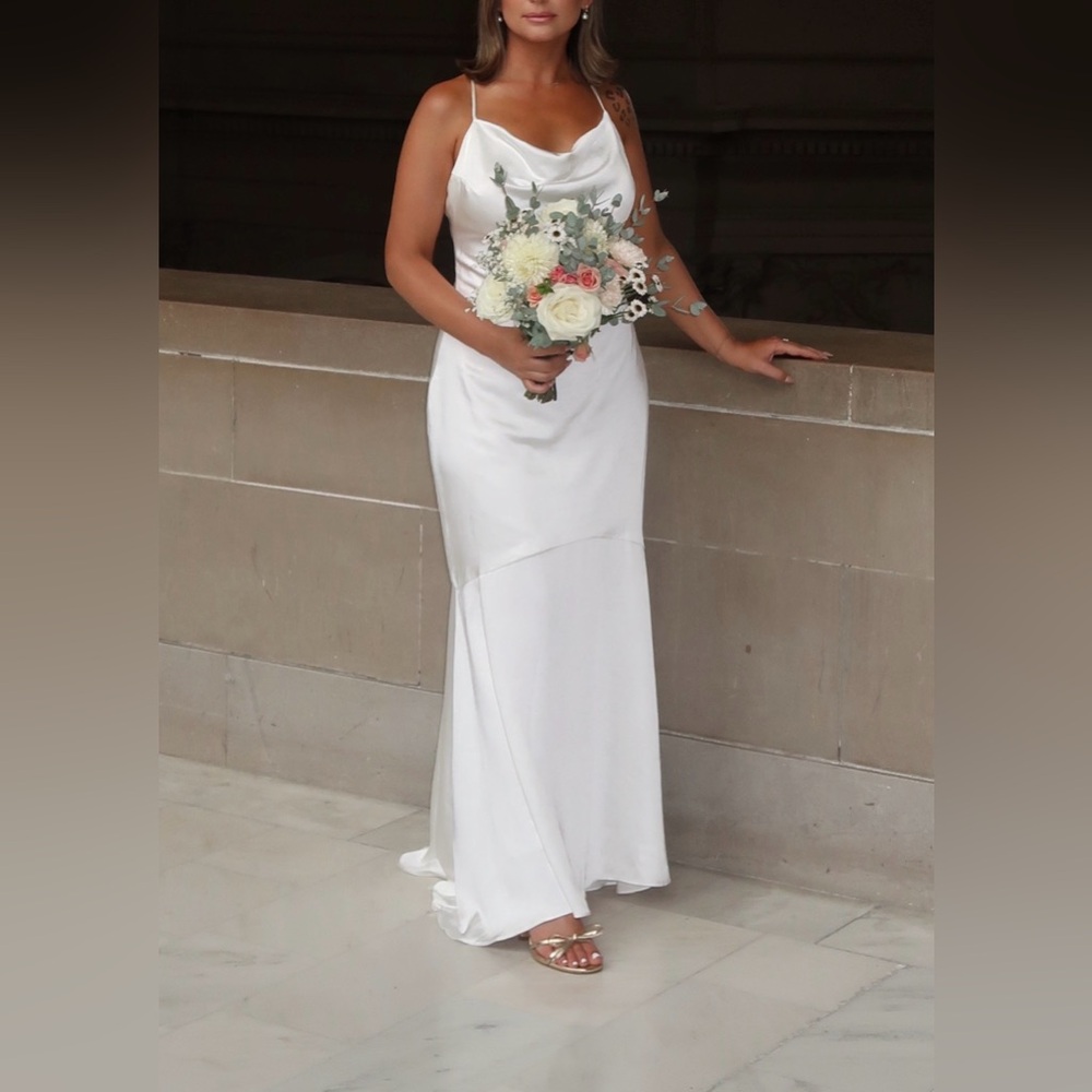 Elliatt White Satin Wedding Dress